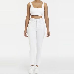 Good American Women's Mini boot Leg White Jeans